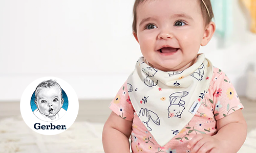 Baby with gerber clothes