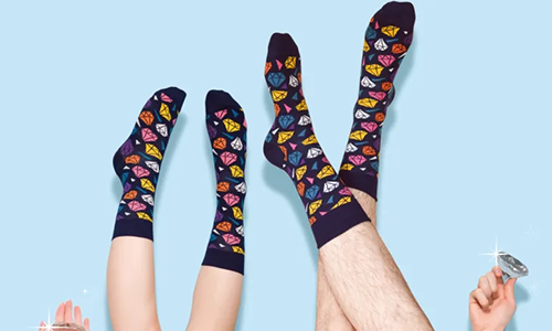Diamond print happy socks