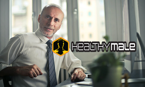 Man with healthymale logo